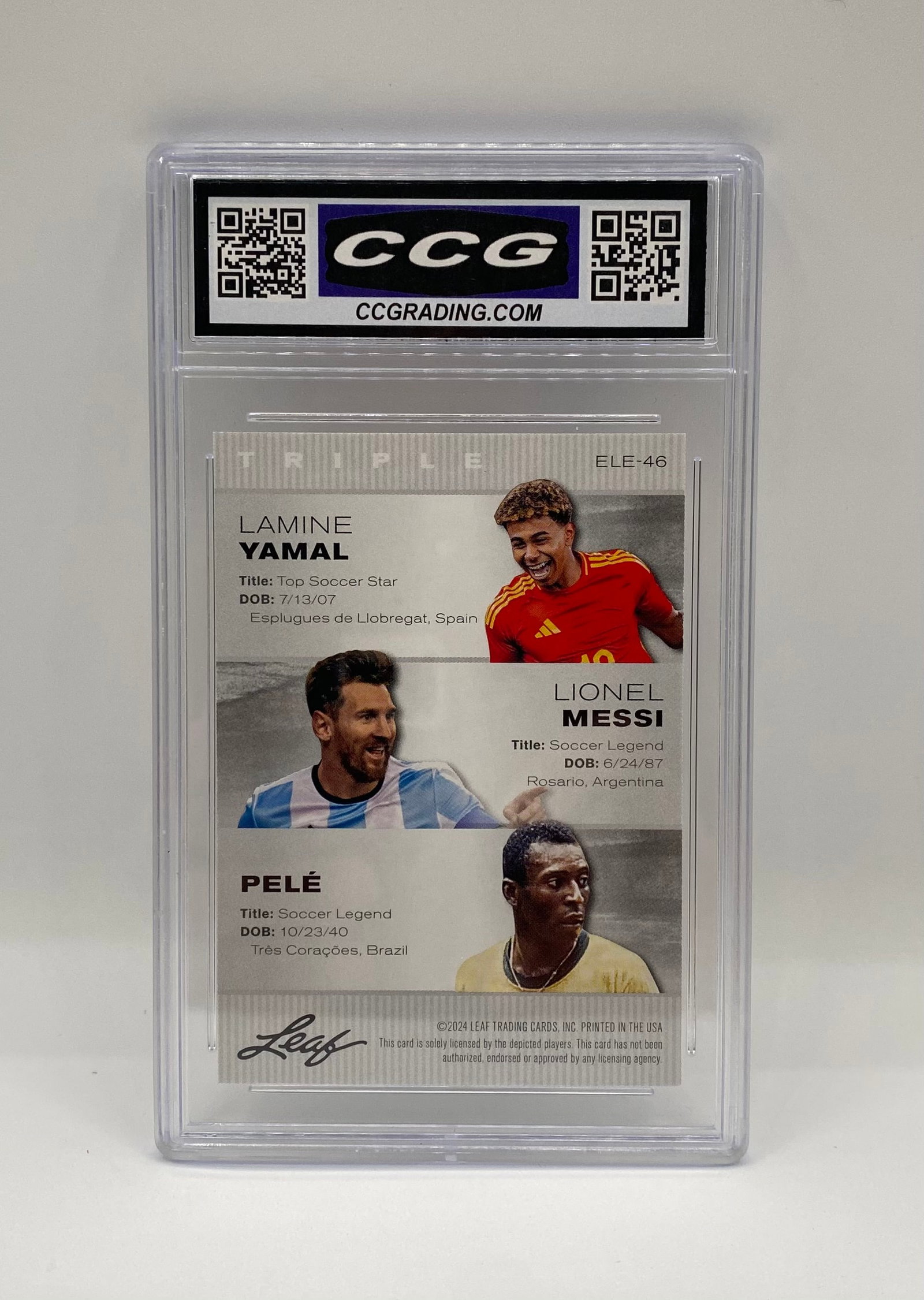 2024 Special Release Yamal, Lionel Messi & Pelé Triple CCG 10 Gem Mint - 2