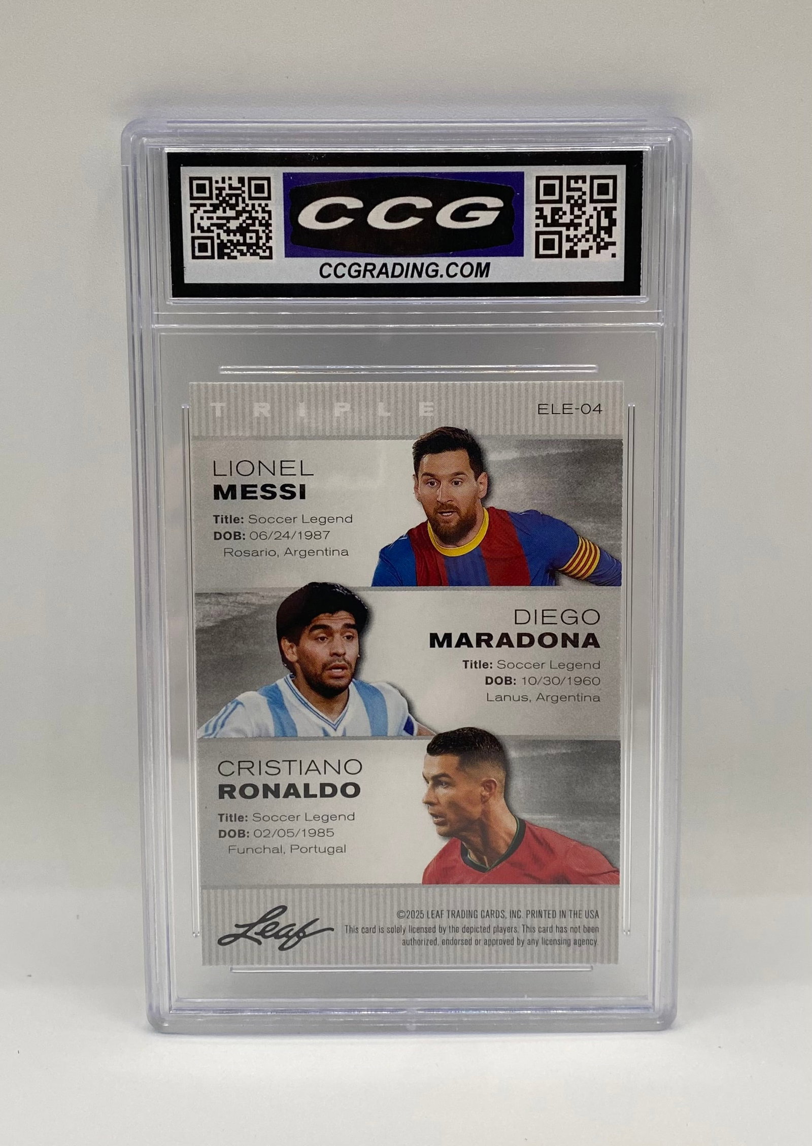 Lionel Messi , Diego Maradona & Cristiano Ronaldo Triple CCG 10 Gem Mint - 2