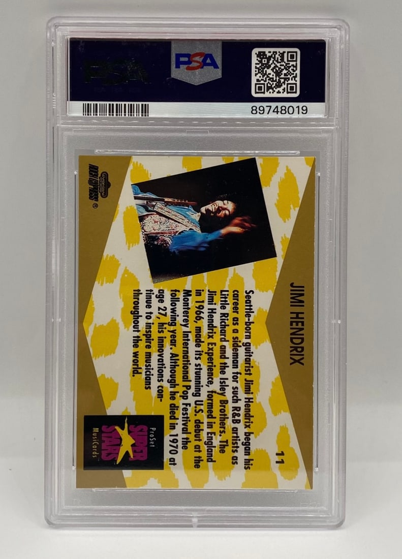 1991 ProSet Superstars MusicCards #11 Jimi Hendrix "Legends" - PSA NM-MT 8 - 2
