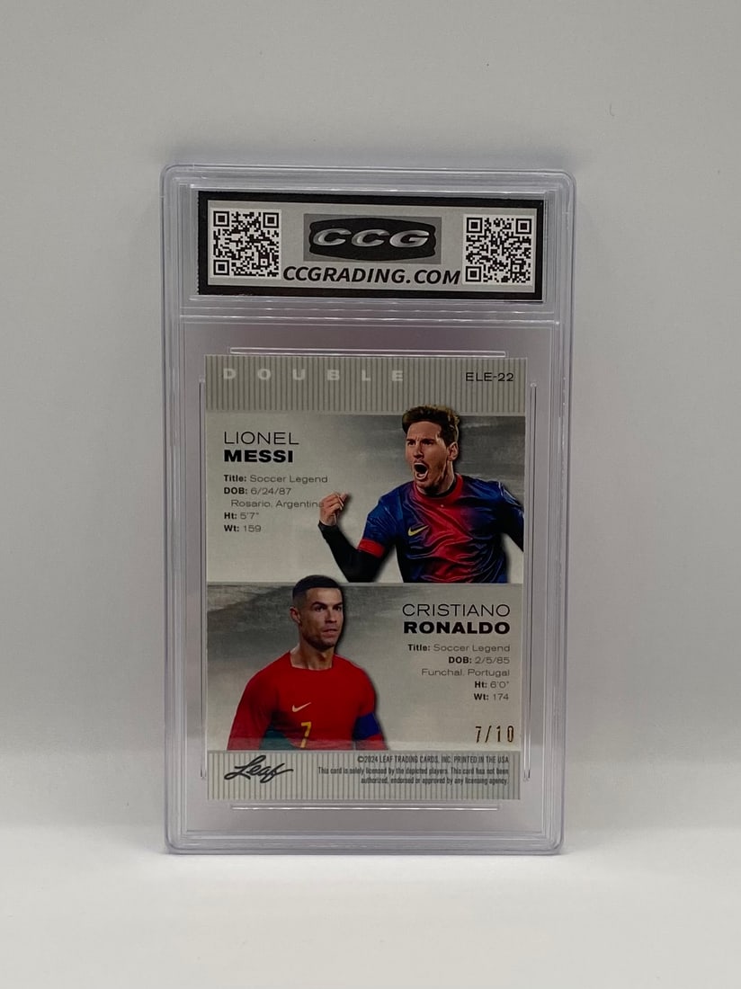 2024 Metal Exclusive Edition Lionel Messi & Cristiano Ronaldo Pink Laser 7/10 - 2