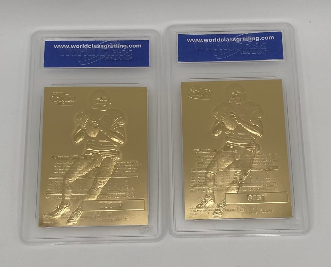 Tom Brady 2000 Fleer Ultra 23KT Gold Rookie Card Pair - 2