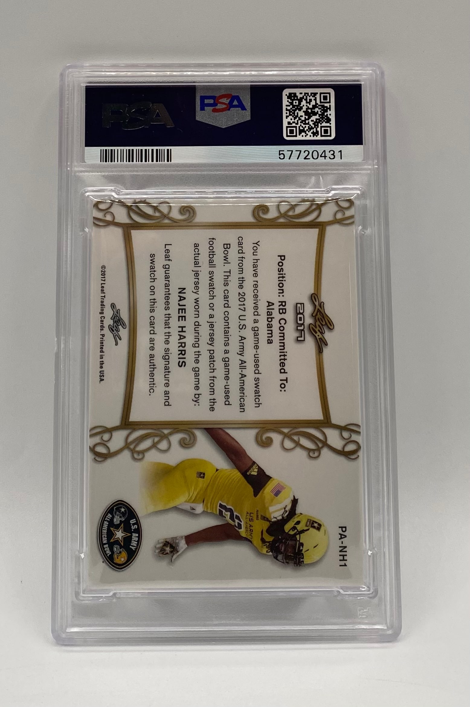 2017 Leaf Metal Army Najee Harris Patch Auto Green #PANH1 /20 - 2