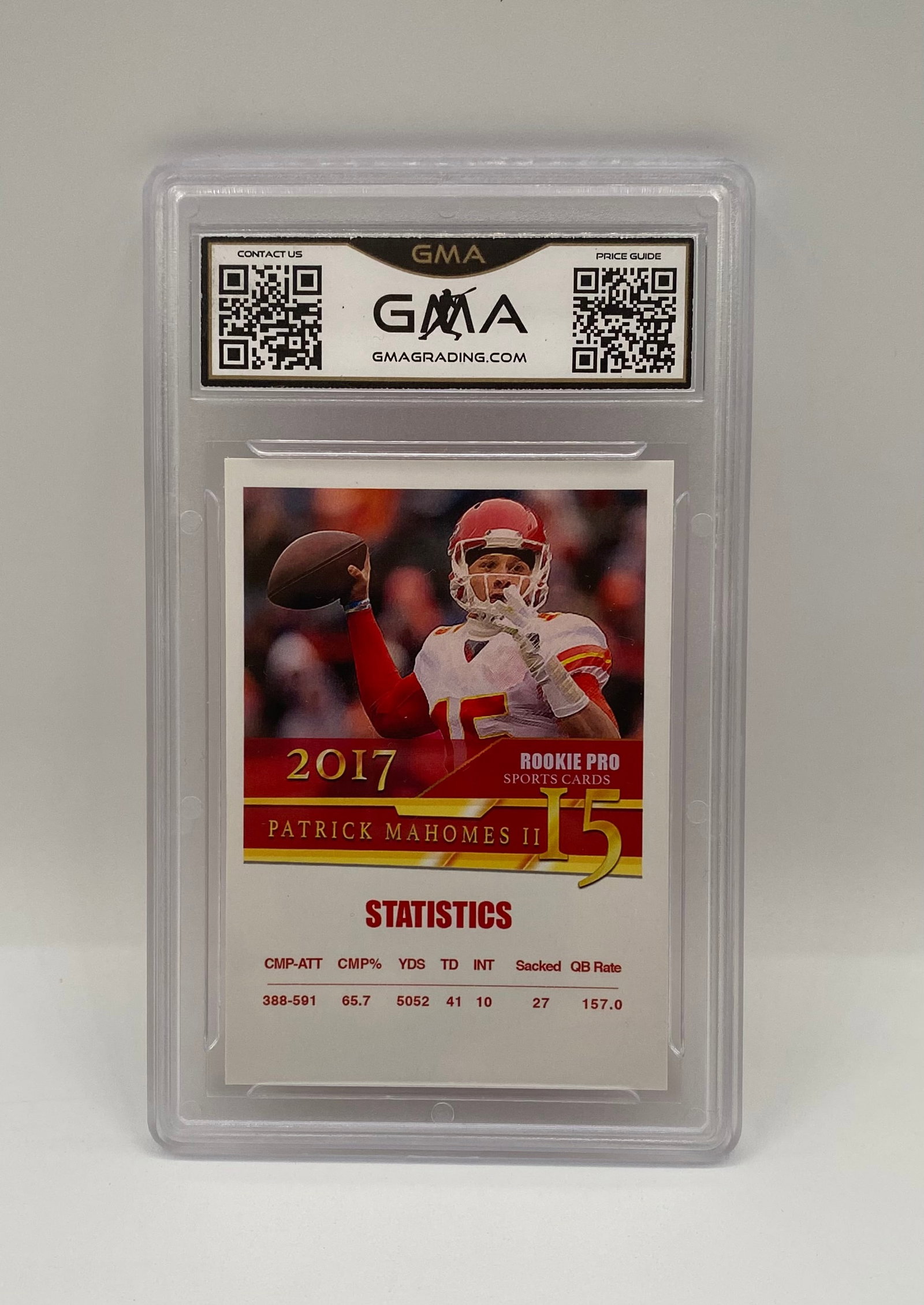 Patrick Mahomes II 2017 Rookie Pro Sports Cards - GMA Gem MT 10 - 2