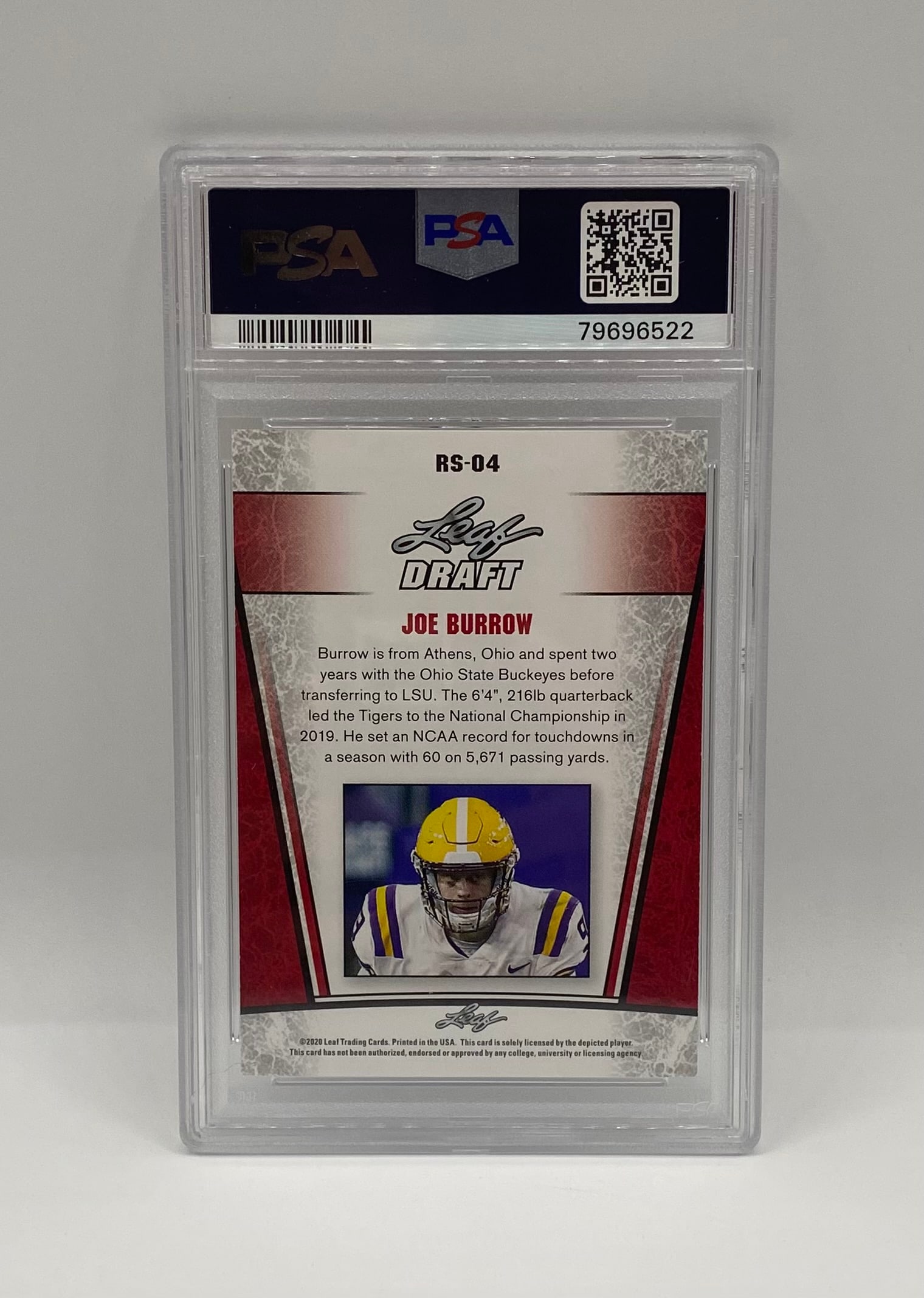 2020 Leaf Special Release Joe Burrow Rookie Silver Card - 2