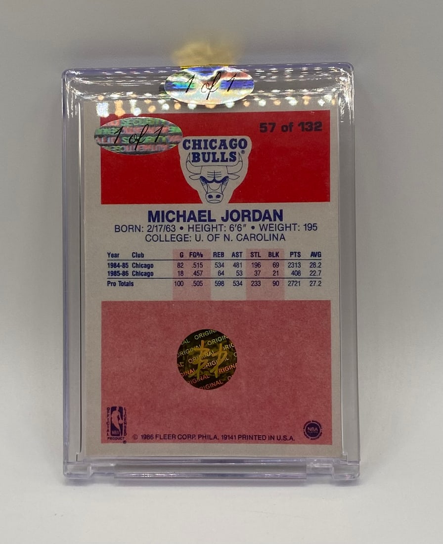 Michael Jordan "Back to Back MVP" 1-of-1 Custom Art Card - Bulls - 2