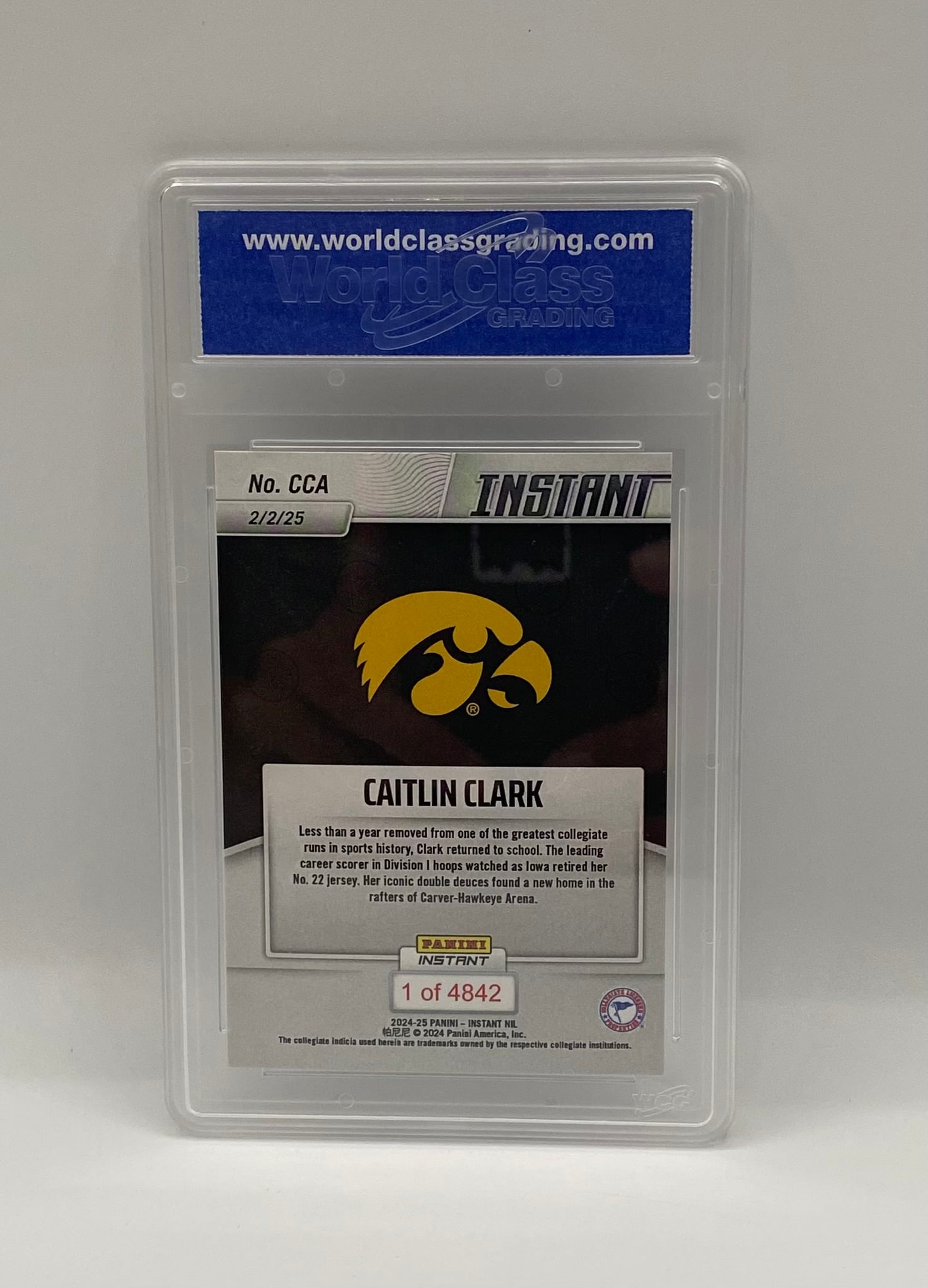 2025 Panini Instant #CCA Caitlin Clark Iowa Jersey Retirement - 2