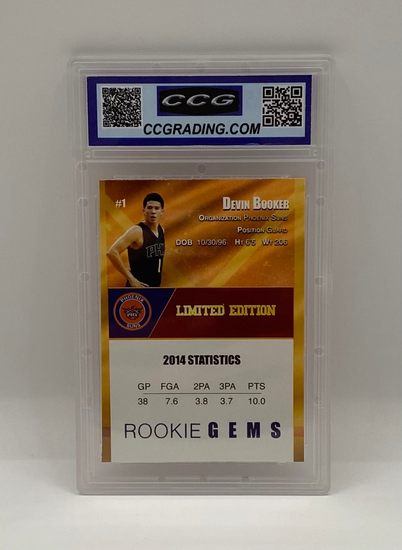 2015 Devin Booker ACEO Rookie Gems Gold - 2
