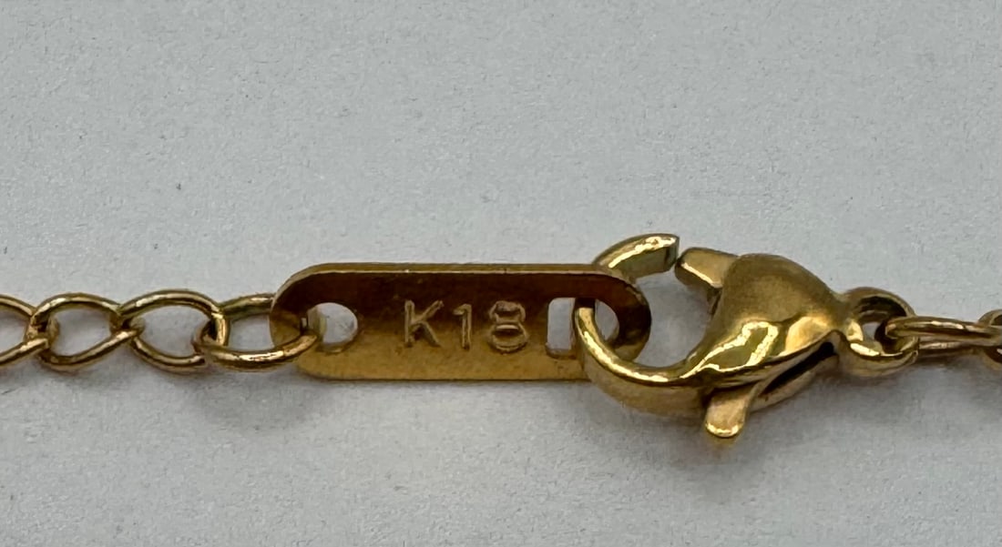 Solid K18 Yellow Gold 18" Link Necklace – 7.34g – Stamped - 2