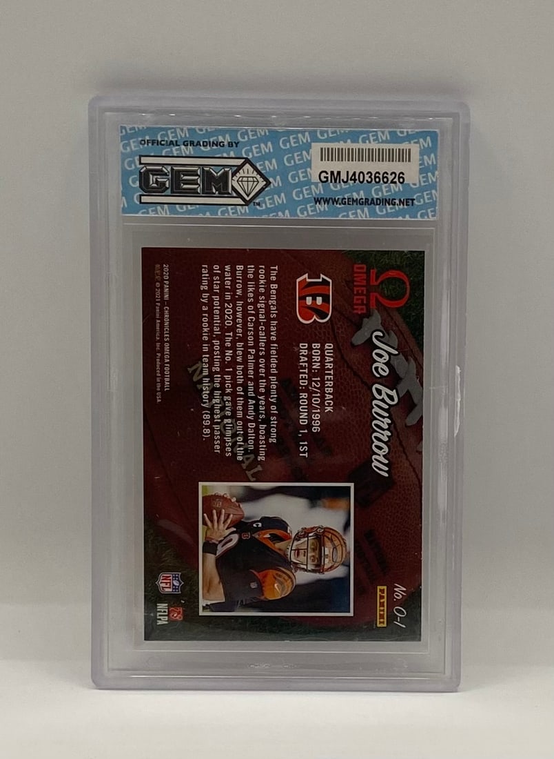 2020 Omega Joe Burrow Rookie Card #01 GEM 10 - Gem Mint - 2