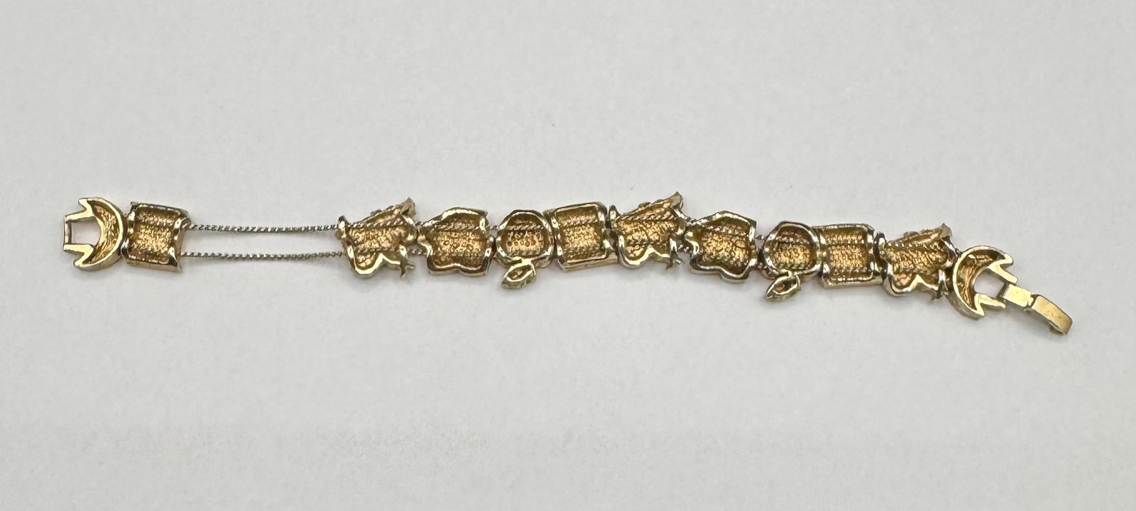 Vintage Gold-Tone School Theme Multi-Charm Link Bracelet - Spelling Bee & ABCs - 2