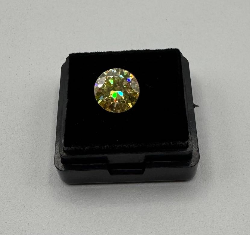 3.00 CT Round Brilliant Cut Yellow Moissanite w/ GRA Certificate - 2