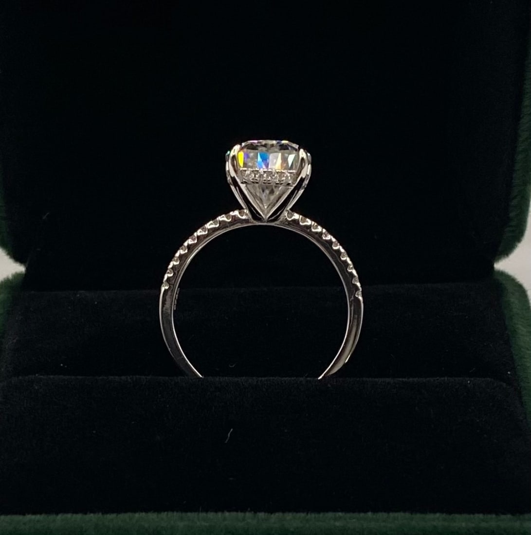 NEW 5 Carat Pear Moissanite Ring, GRA Certified, Size 8 - 2