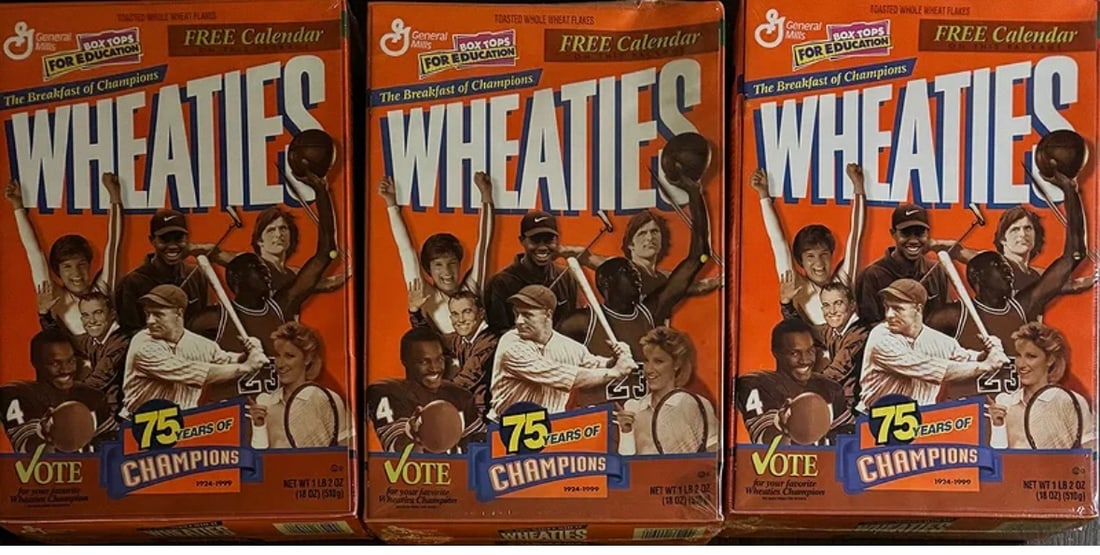 (20) Factory Sealed Wheaties Boxes: Michael Jordan, Tiger Woods, Babe Ruth, Elway - 2