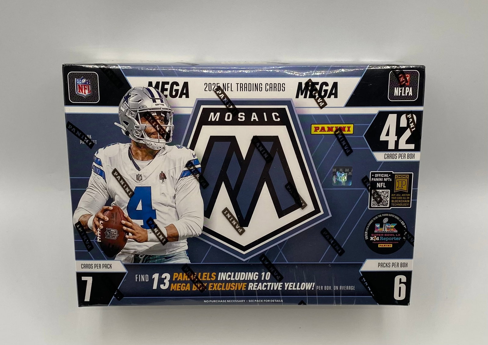 2025 Panini Mosaic Football Sealed Mega Box: 2025 Panini Mosaic Football Sealed Mega Box - Dak Prescott
