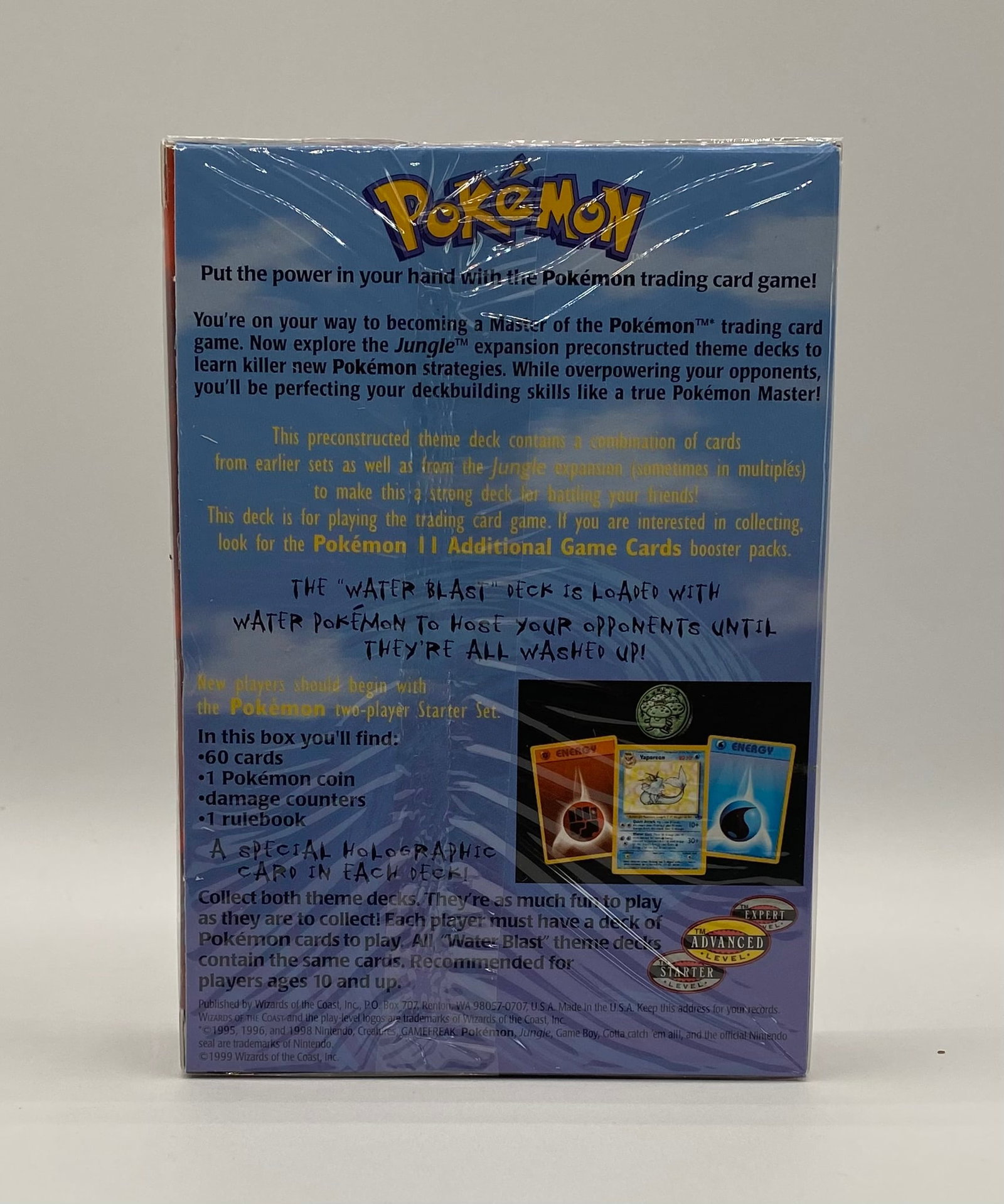 Sealed 1999 Pokemon Water Blast Theme Deck - 2