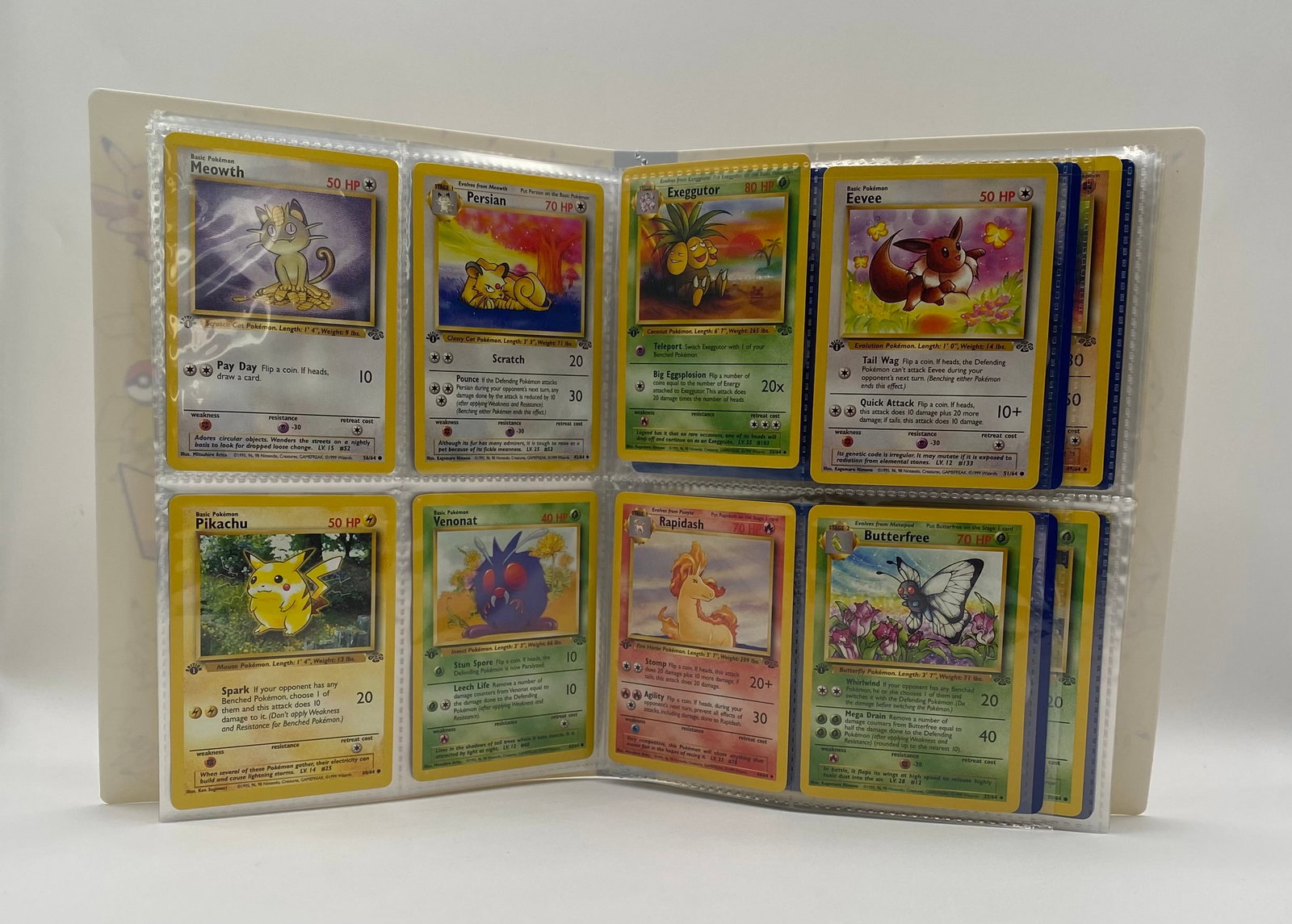 1999 1st Edition Jungle Set Pokemon Cards: 1999 1st Edition Jungle Set Pokemon Cards. Binder has a Total of 32 first edition Pokemon cards