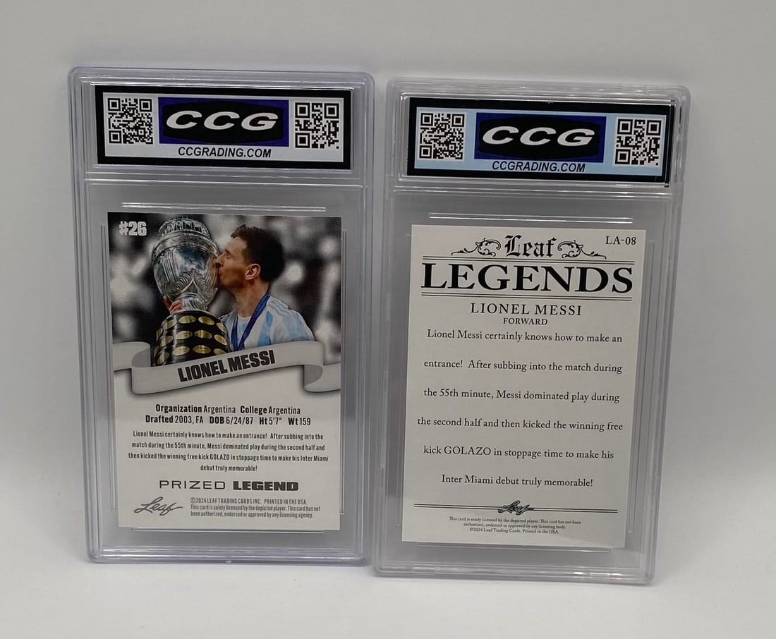 (2) 2024 Leaf Lionel Messi CCG GEM MINT 10 - 2