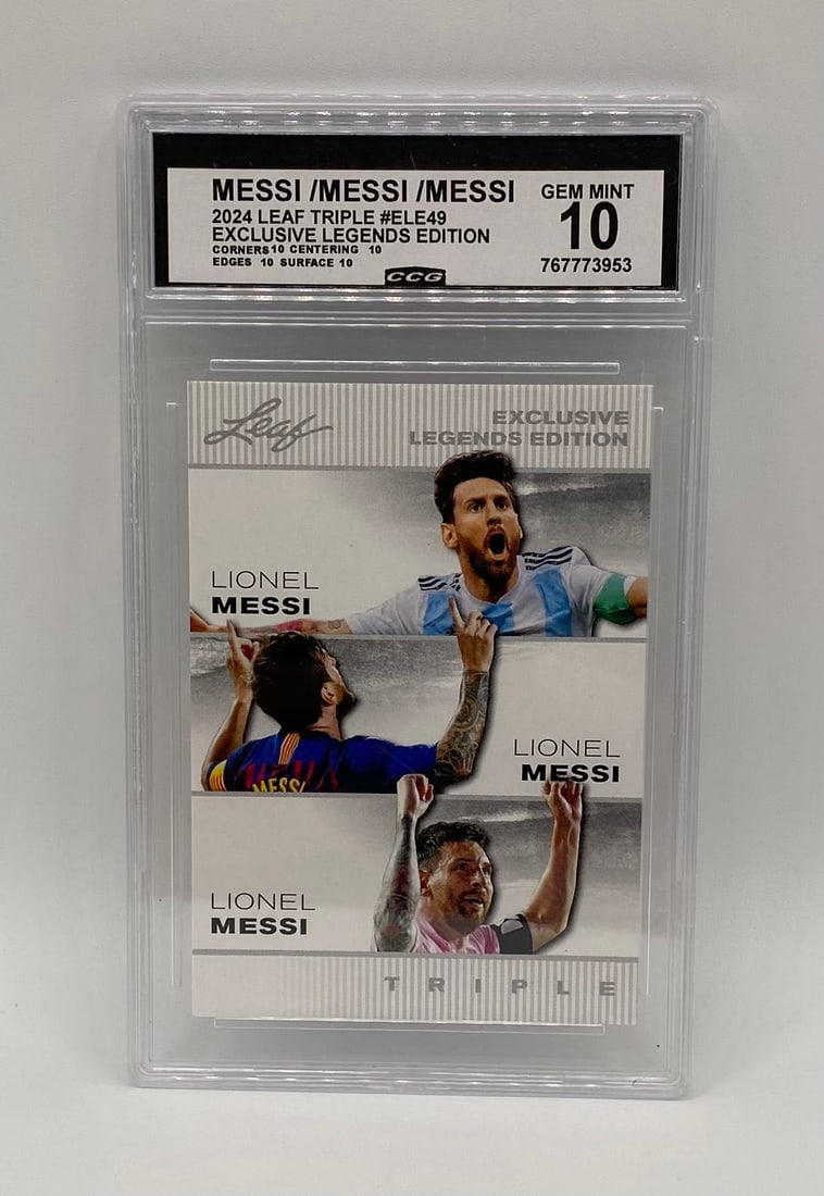2024 Leaf Triple Soccer Lionel Messi Career Multi-Image Tribute card (1 of 2)