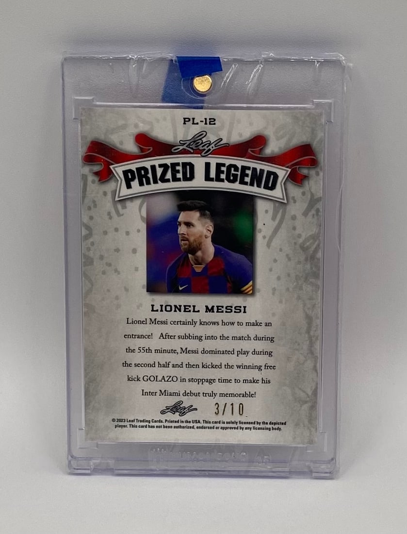 2024 Leaf Prized Legend Lionel Messi Magenta Wave Sparkle /10 - 2