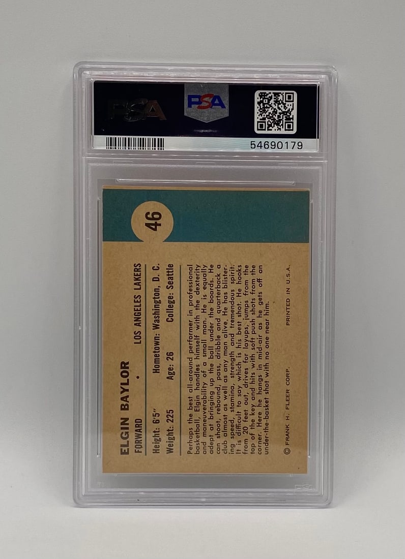 1961 Fleer Elgin Baylor PSA Card - 2
