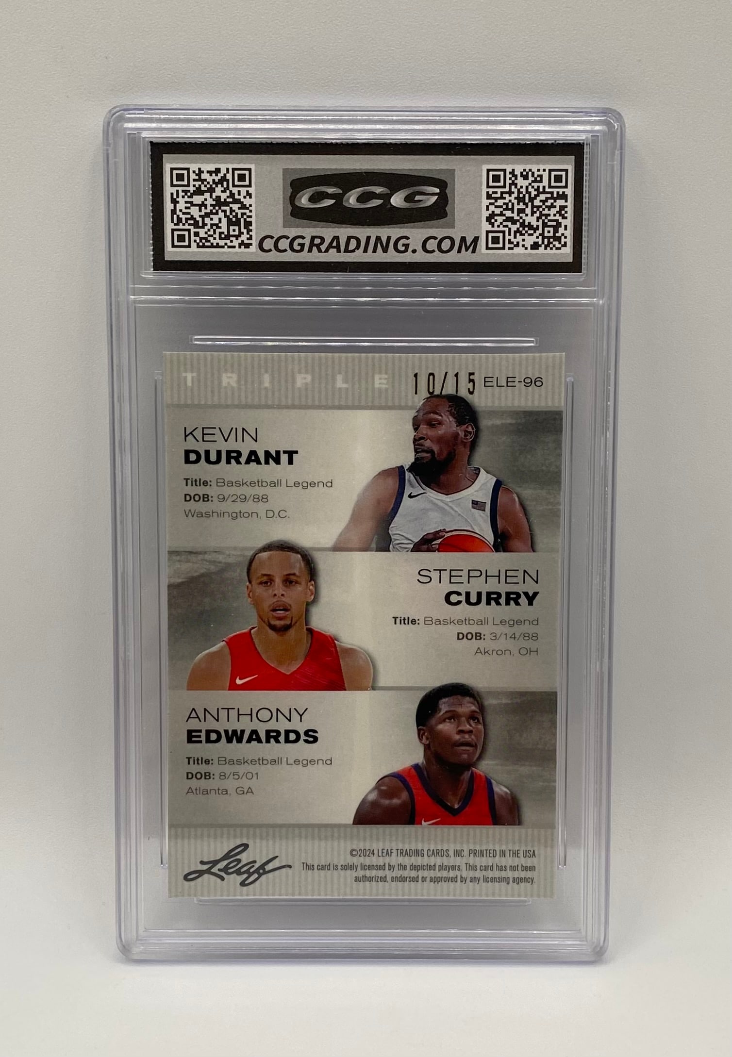 Kevin Durant, Stephen Curry, Anthony Edwards Purple Pulsar /15 - 2