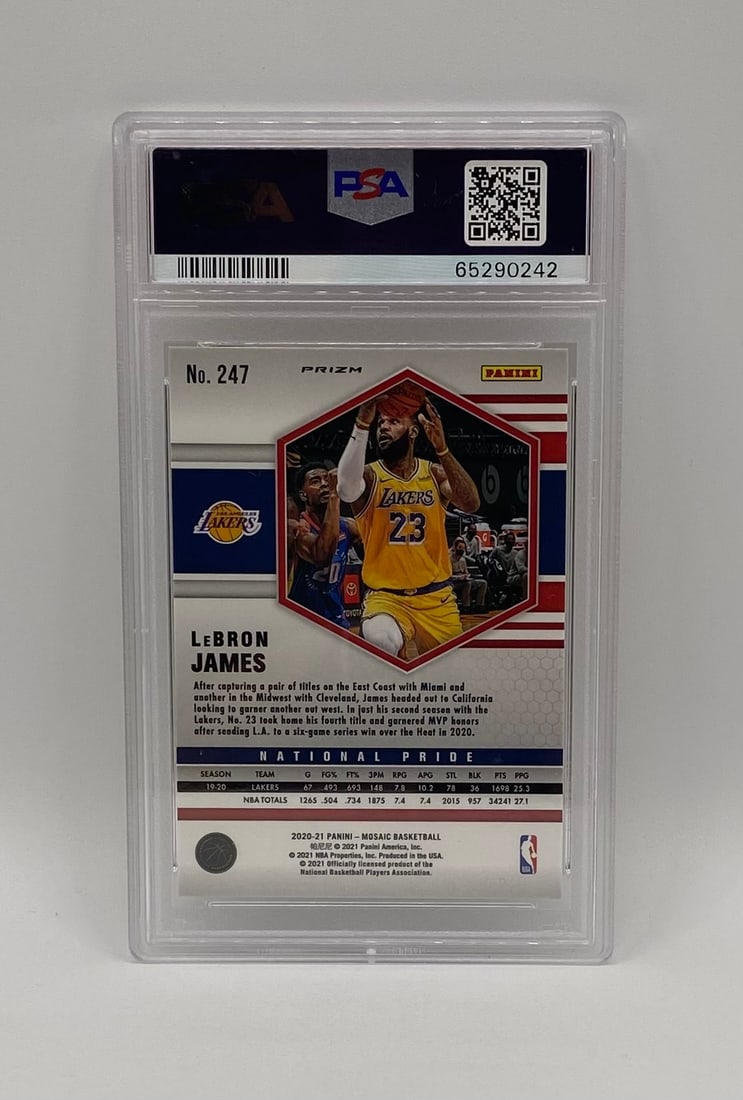 2020 Panini Mosaic Lebron James Gold Wave PSA 10 - 2