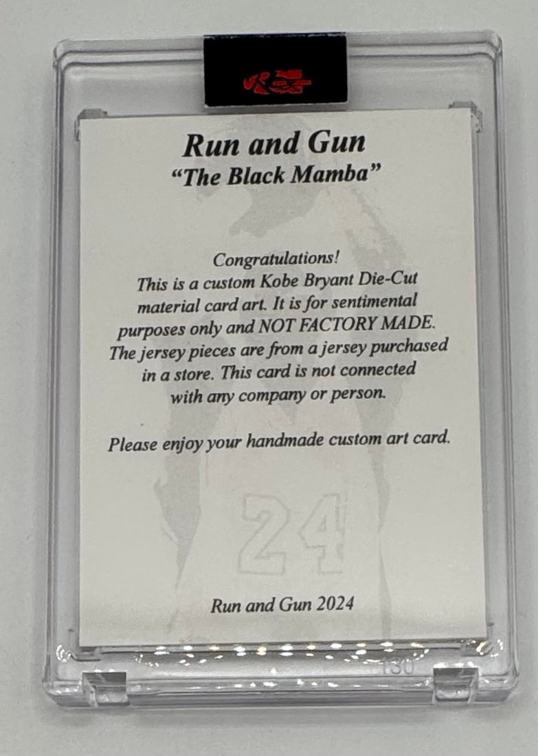 Run and Gun Kobe Bryant Die-Cut Custom Patch Card - 2