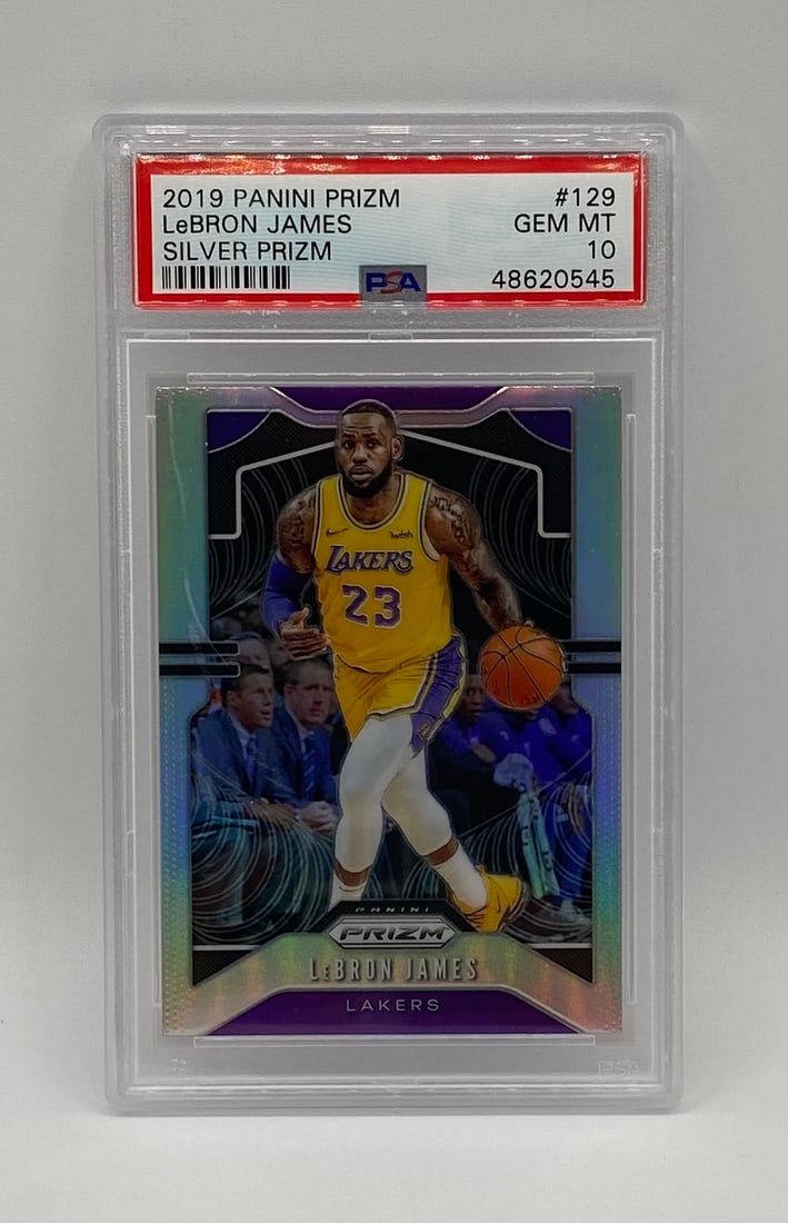2019 Panini Prizm LeBron James Silver Prizm PSA 10: 2019 Panini Prizm LeBron James Silver Prizm #129 Los Angeles Lakers – PSA 10 GEM MINT
