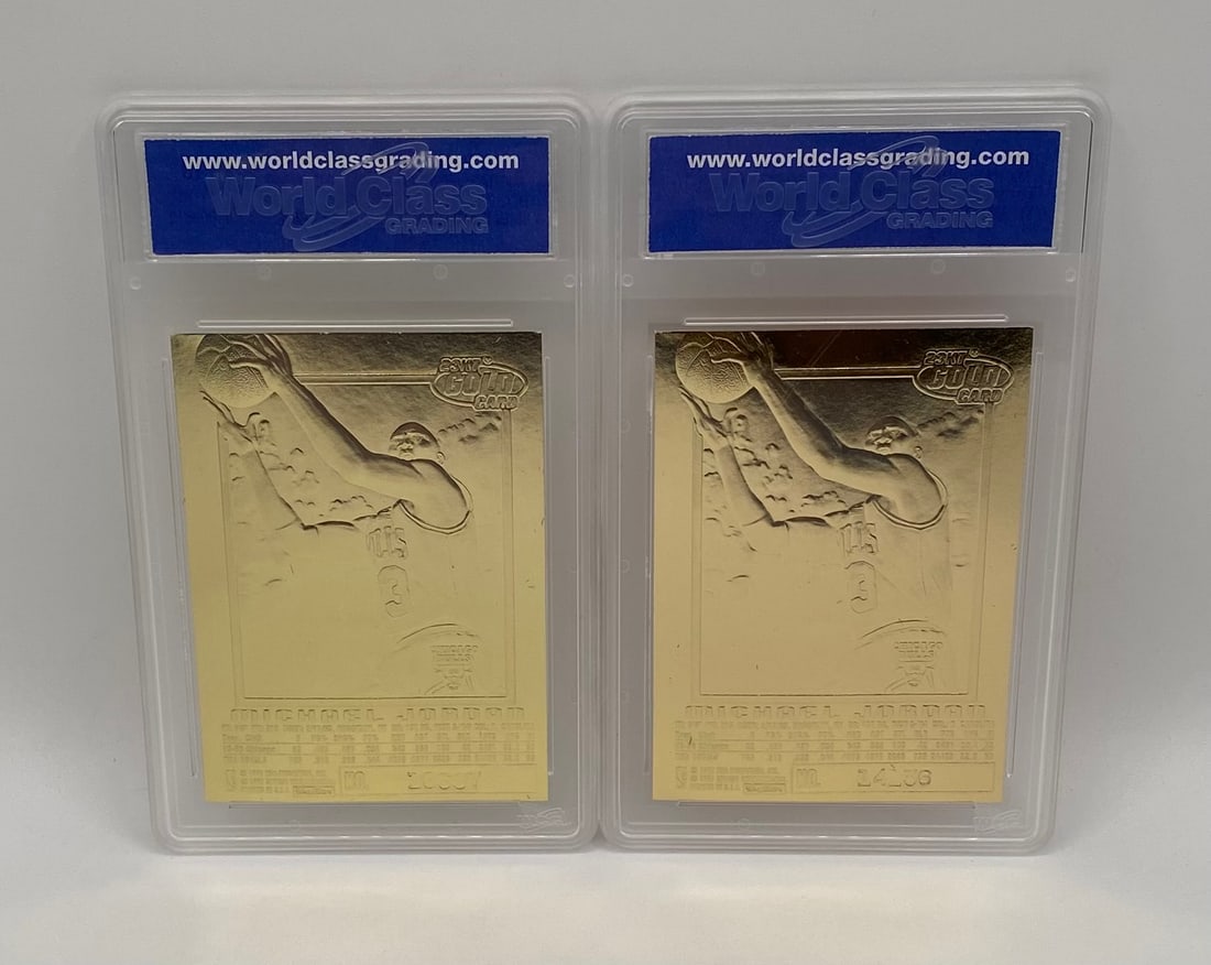 Michael Jordan Signature Series Gold Cards – Holographic & Metallic Red - 2