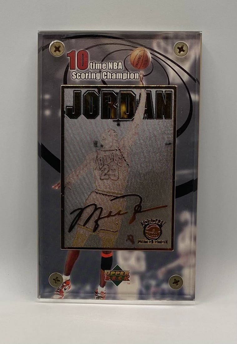 1998 Upper Deck Michael Jordan 10-Time NBA Scoring Champion 23KT Gold Foil Card (1 of 2)