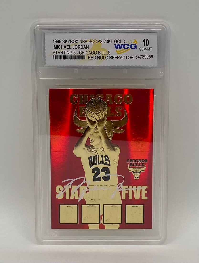 1996 SkyBox Hoops Michael Jordan 23KT Gold "Starting 5" Red Holo Refractor (1 of 2)