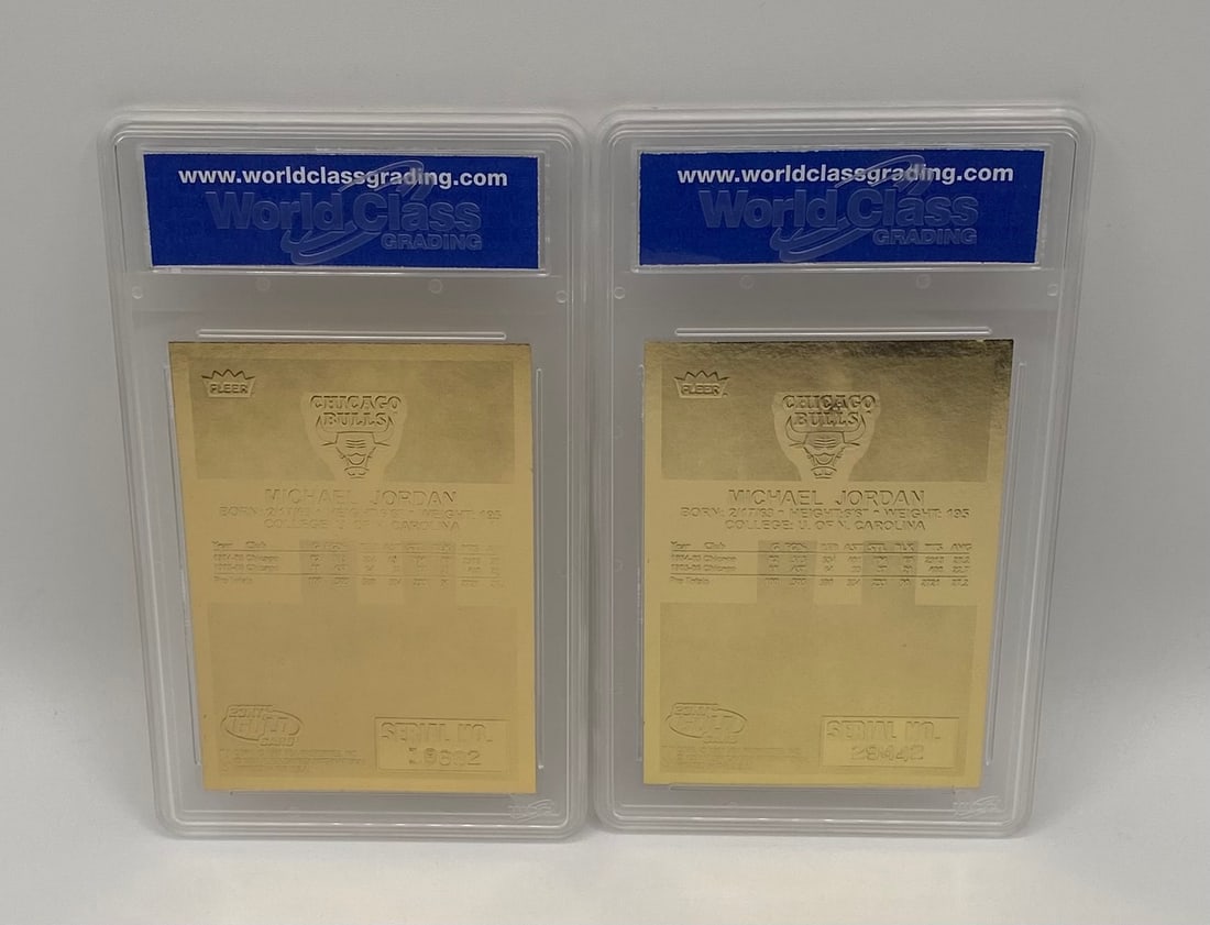(2) 1998 Fleer Michael Jordan 23KT Gold 1986 Rookie Tributes: Prism & RWB - 2