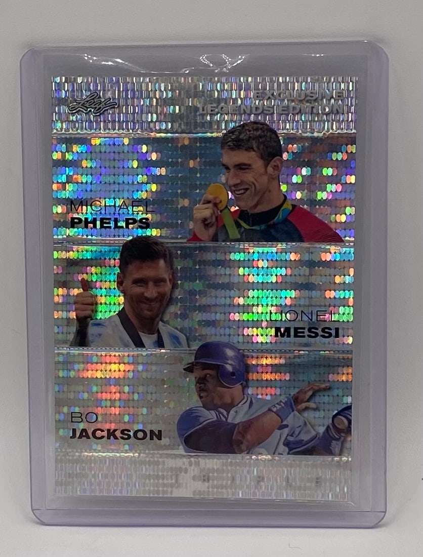 Michael Phelps, Lionel Messi, & Bo Jackson Triple Foil /25 (1 of 2)