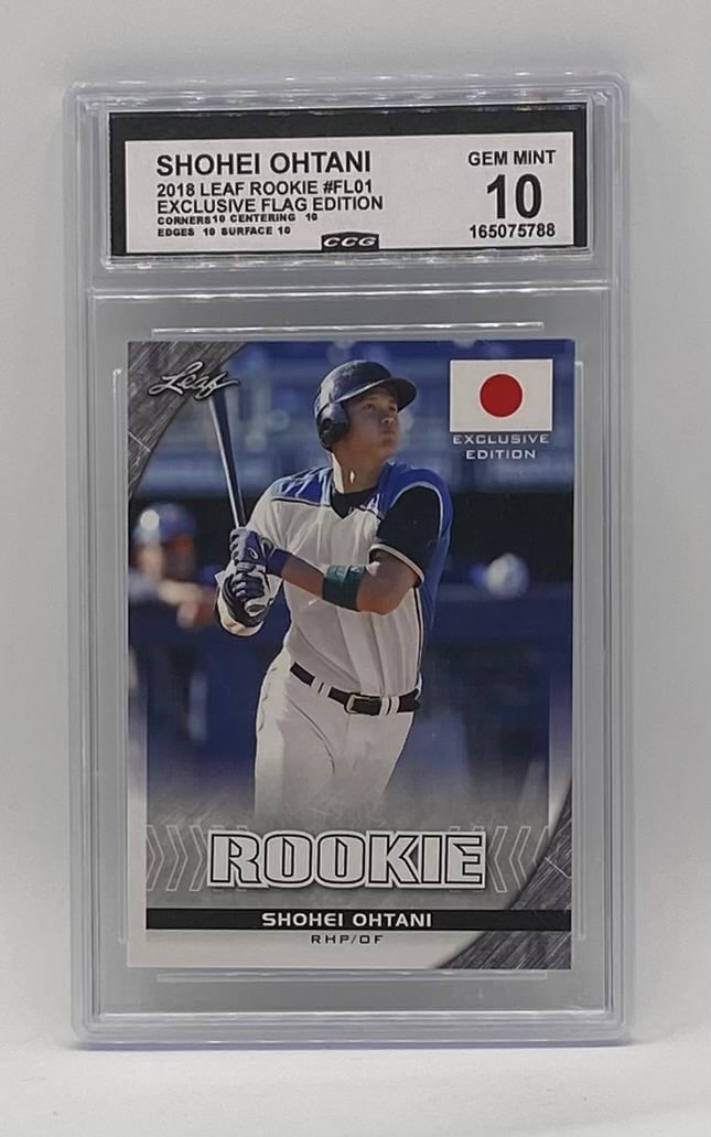 Shohei Ohtani 2018 Leaf Rookie #FL01 Exclusive Flag Edition (1 of 2)