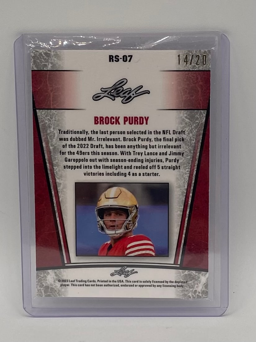 Brock Purdy Draft Rookie Cracked Ice /20 - 2