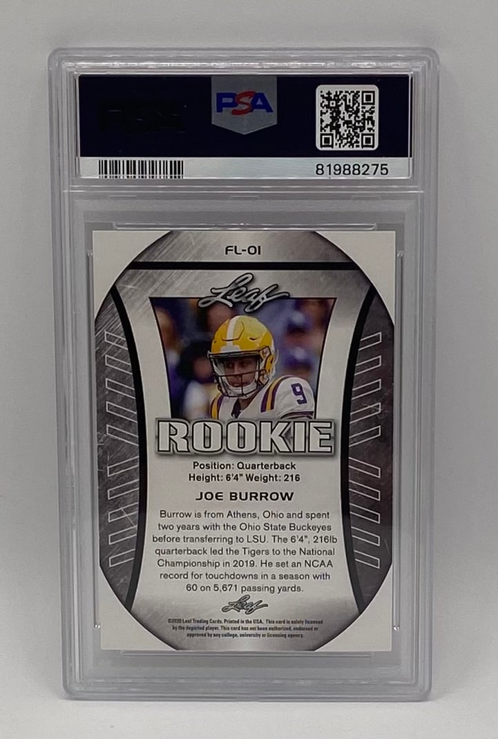 2020 Leaf Special Release Joe Burrow Rookie Exclusive Flag - 2