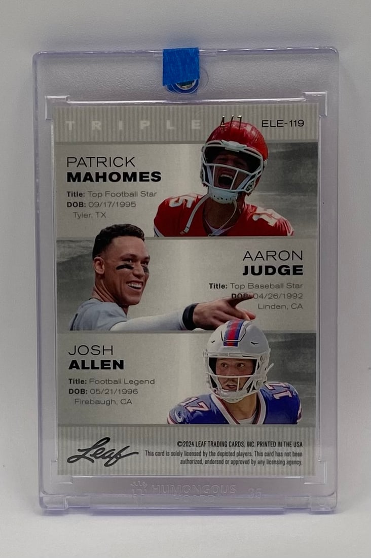 Patrick Mahomes, Aaron Judge & Josh Allen /7 - 2