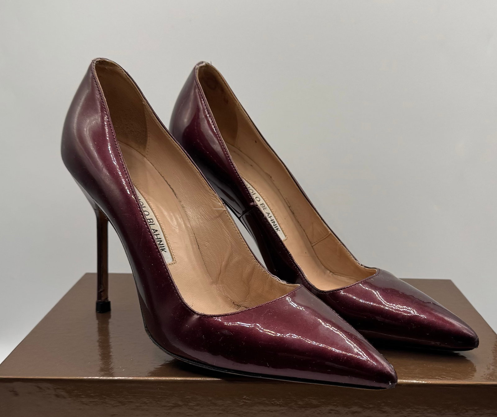 Manolo Blahnik Burgundy Patent Leather BB Pump - 2