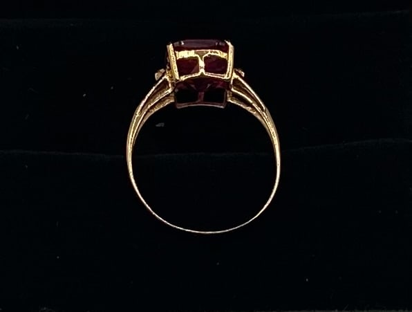 Vintage 10K Gold Ruby Ring - 2