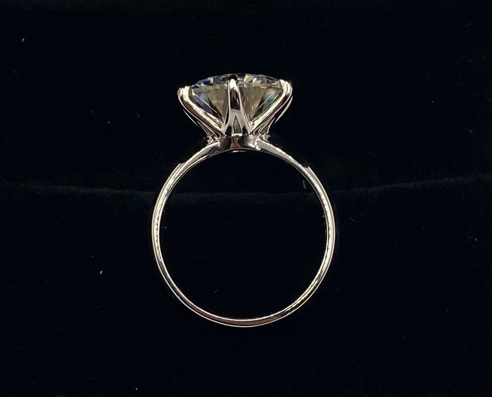 5.00 Ct Round Brilliant Cut Moissanite Solitaire Ring in 18K White Gold Over Silver - 2