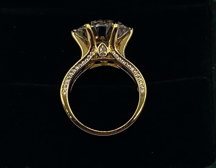 10 CT Round Moissanite Wave Pavé Statement Ring - 2