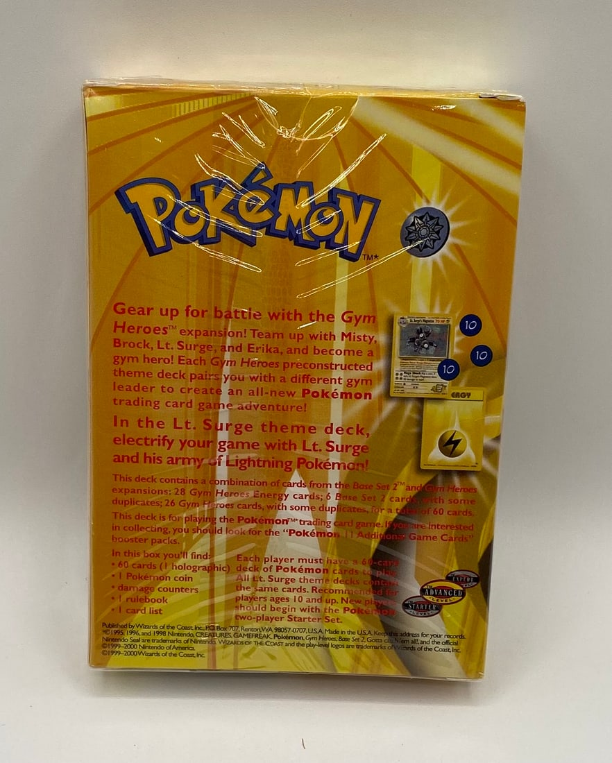 2000 Pokémon TCG Gym Heroes Lt. Surge Sealed Theme Deck - 2