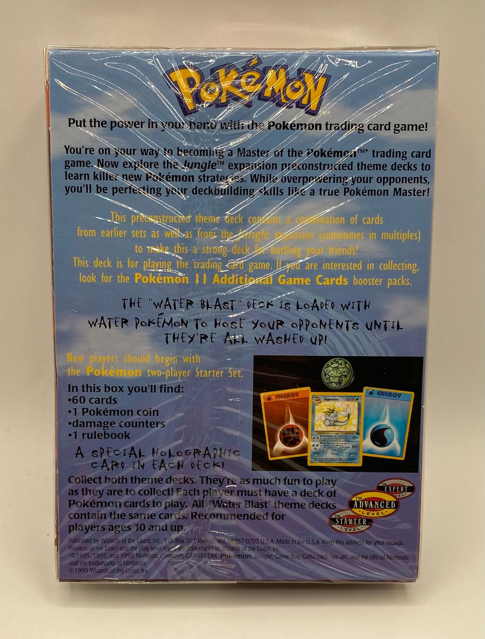 Sealed 1999 Water Blast Pokemon Theme Deck - 2