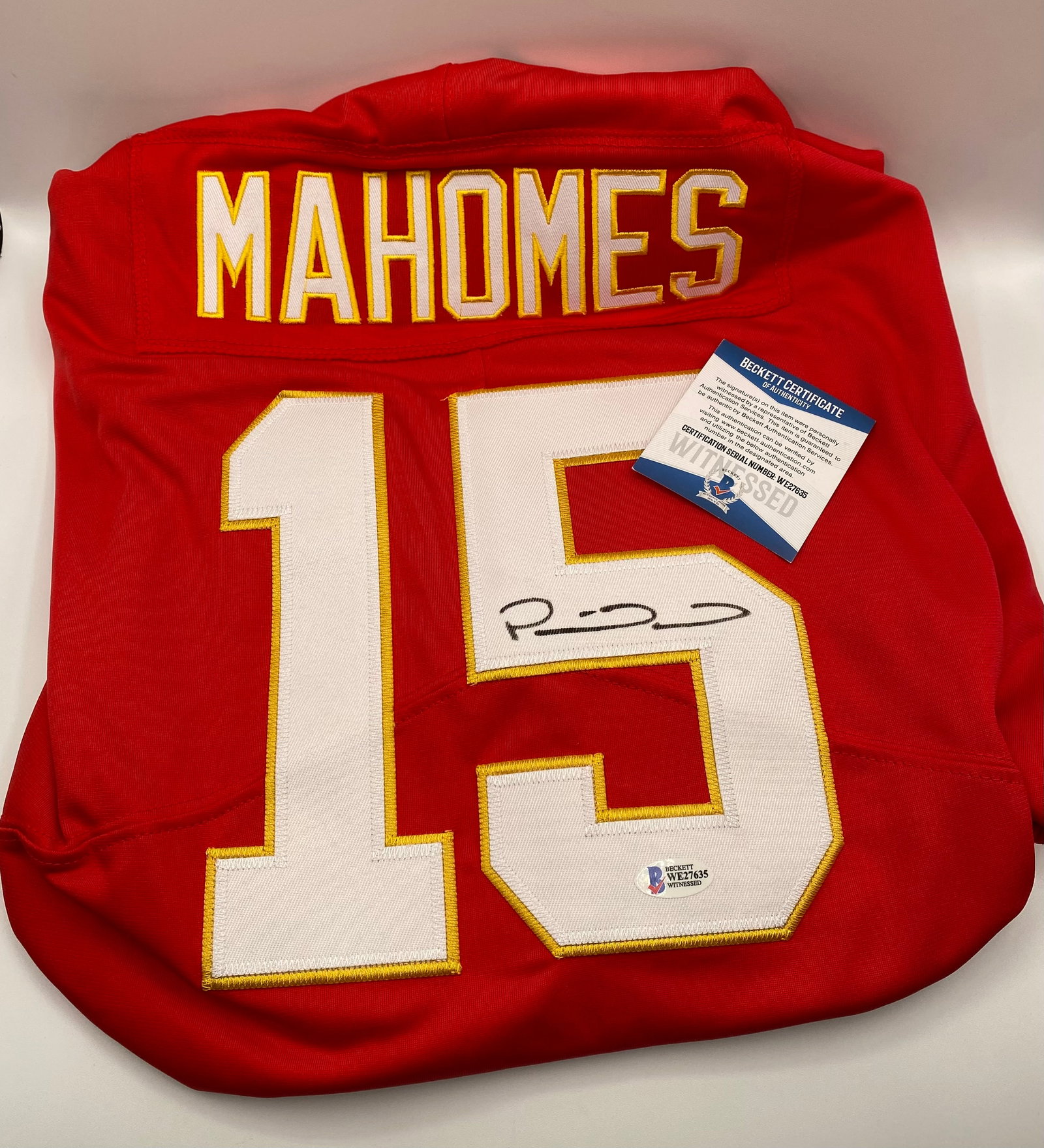 Patrick Mahomes Signed Kansas City Chiefs Jersey Beckett COA - 2