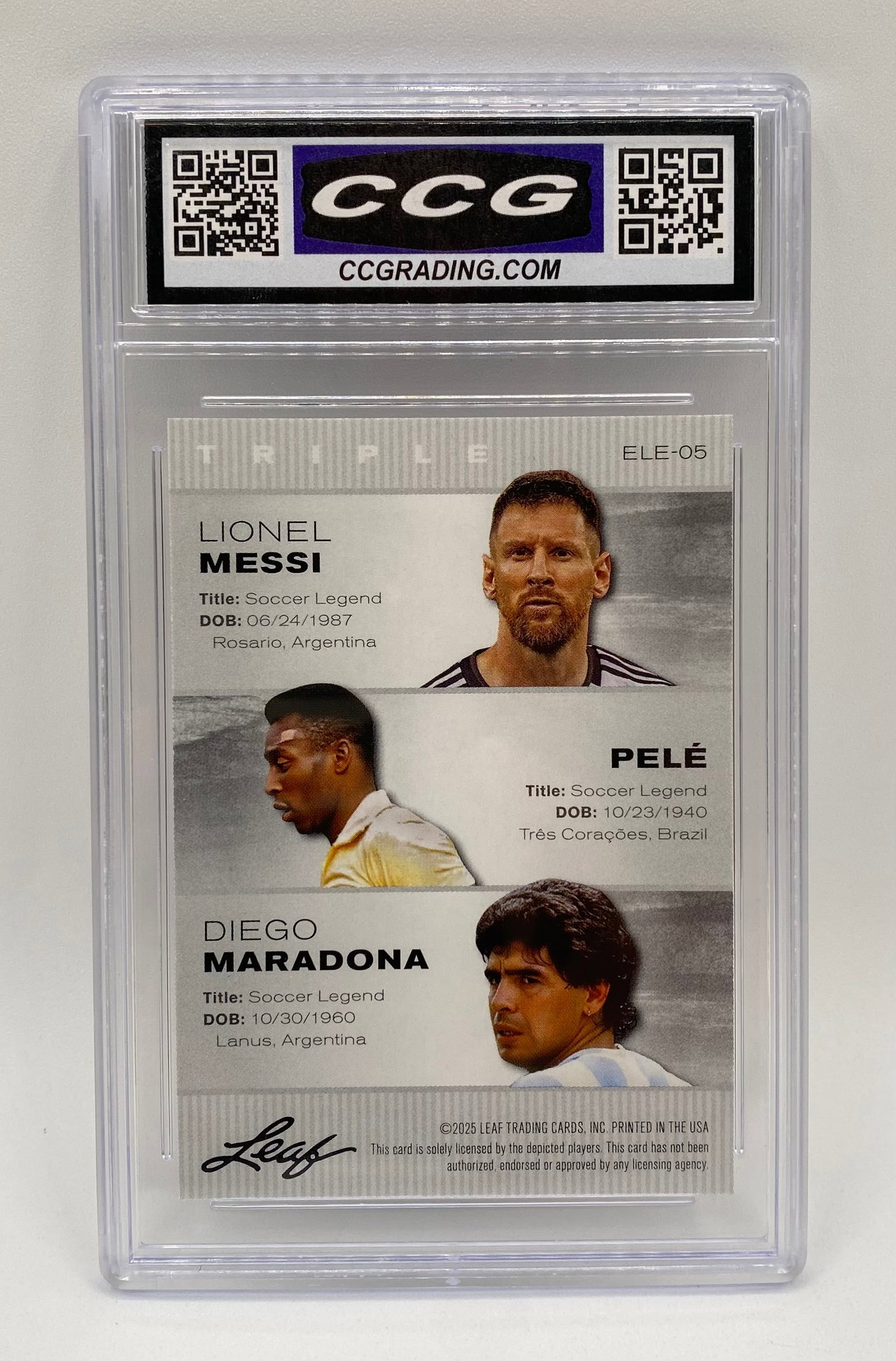 Lionel Messi, Pelé, and Diego Maradona Card - 2
