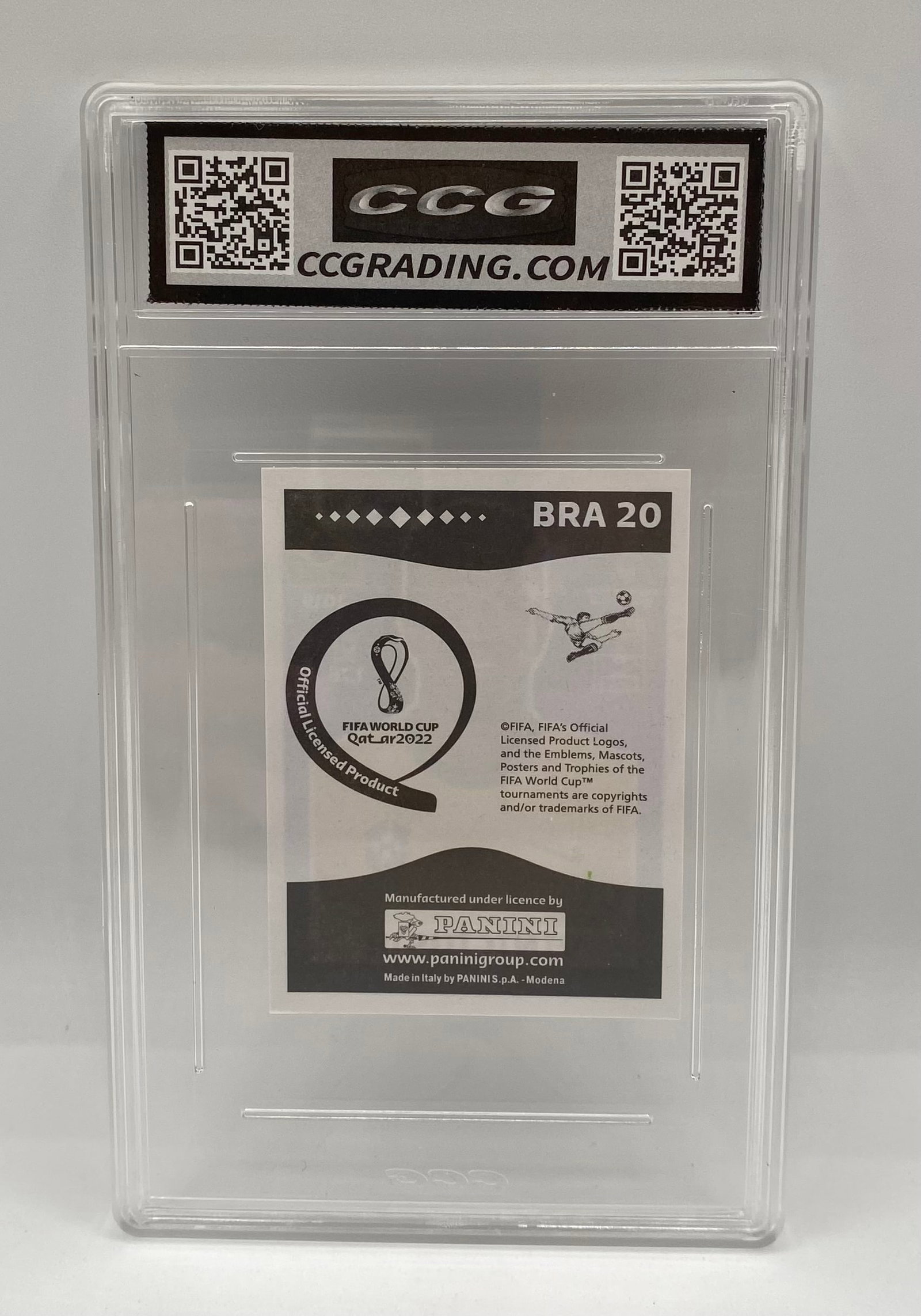 2022 Panini FIFA World Cup Qatar Sticker #BRA20 Vinícius Jr. - CCG 10 Gem Mint - 2