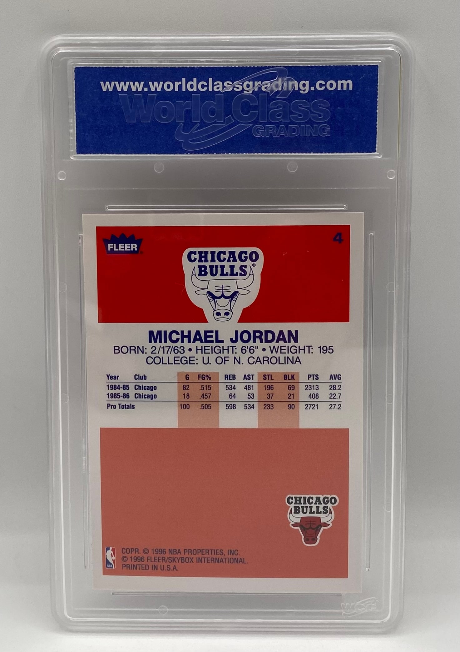 Michael Jordan 1996 Fleer Decade of Excellence Card - 2