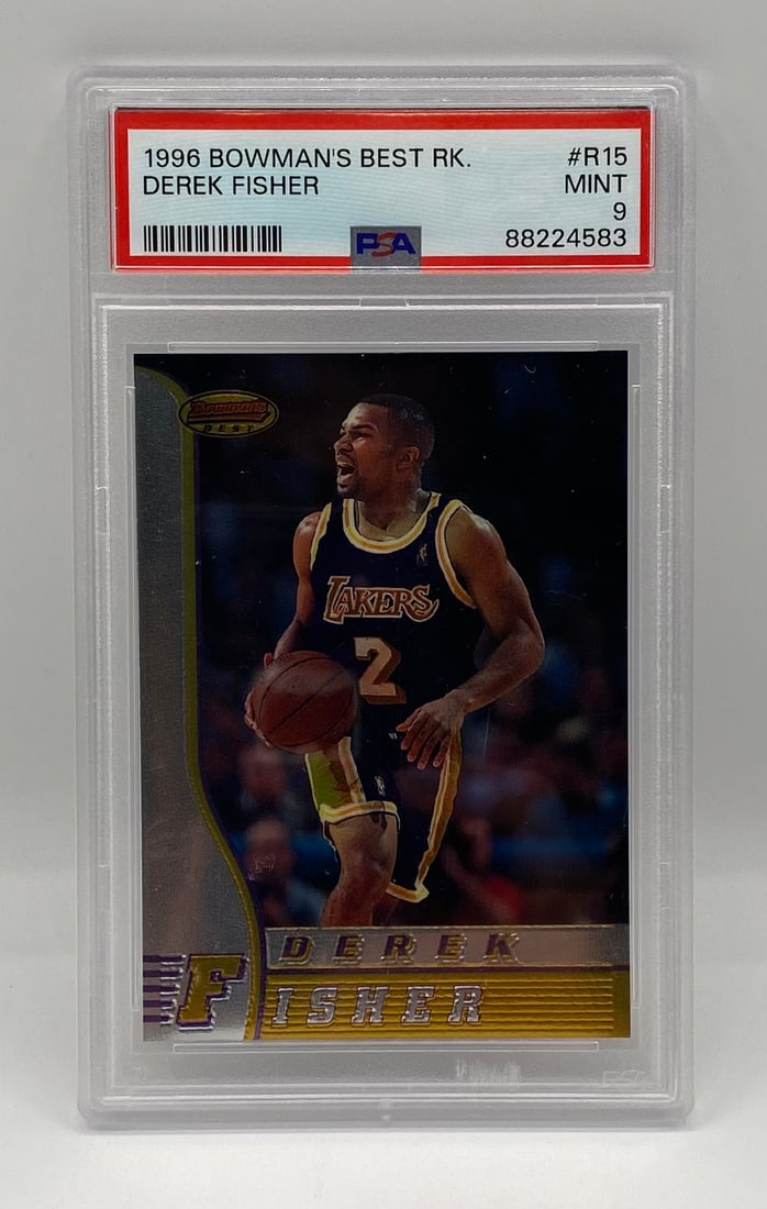 1996 Bowman's Best Derek Fisher Rookie Card PSA 9 Mint (1 of 2)