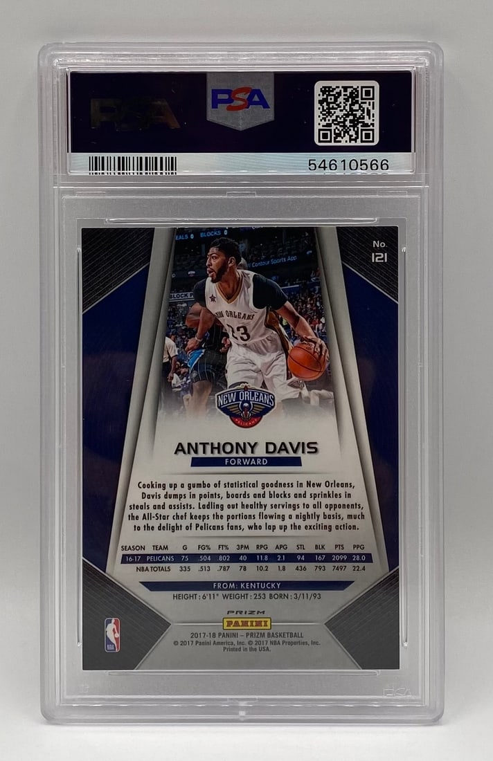 2017 Panini Prizm Anthony Davis Fast Break Prizm PSA 9 Mint - 2