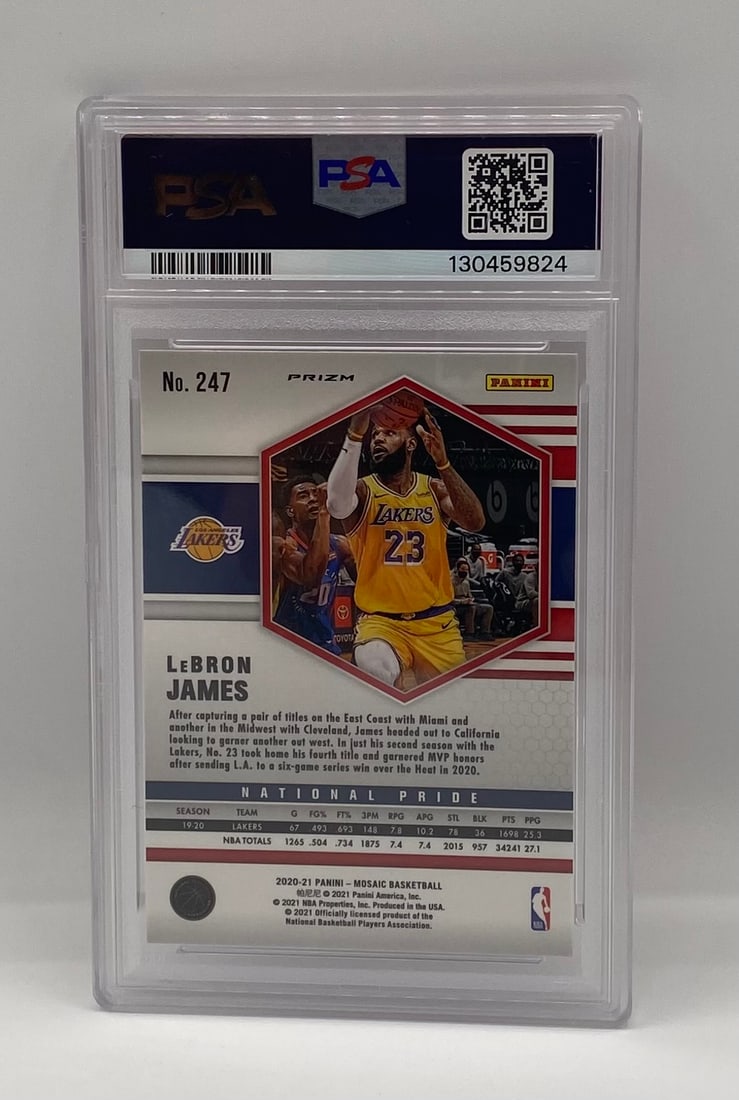 2020 Panini Mosaic LeBron James Red Wave Prizm PSA 10 - 2